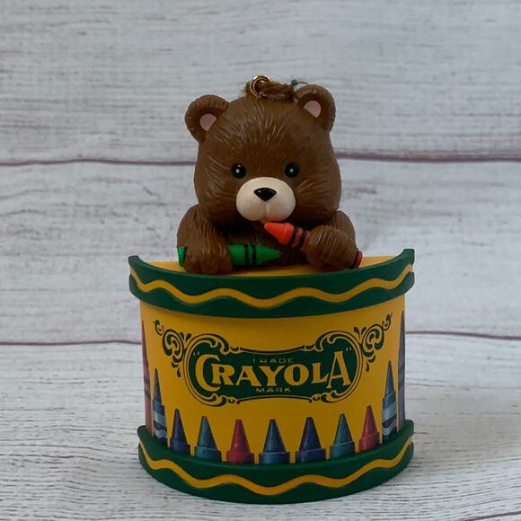 Vintage Crayola Teddy Bear Christmas Tree Ornament by Binney & Smith Inc. 1992 - Picture 1 of 13